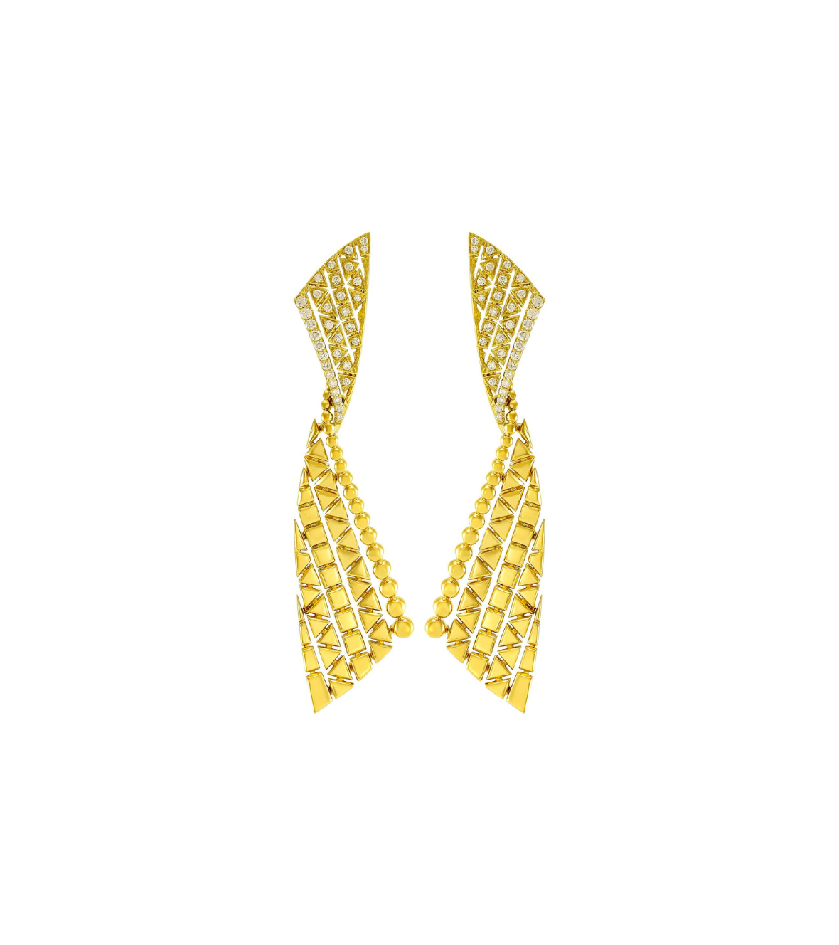 Yellow Gold Earrings with Diamonds by Etho Maria